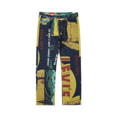 Levi's 150th Anniversary Banner Print Model Limited Edition 501 Jeans "Dark Indigo"