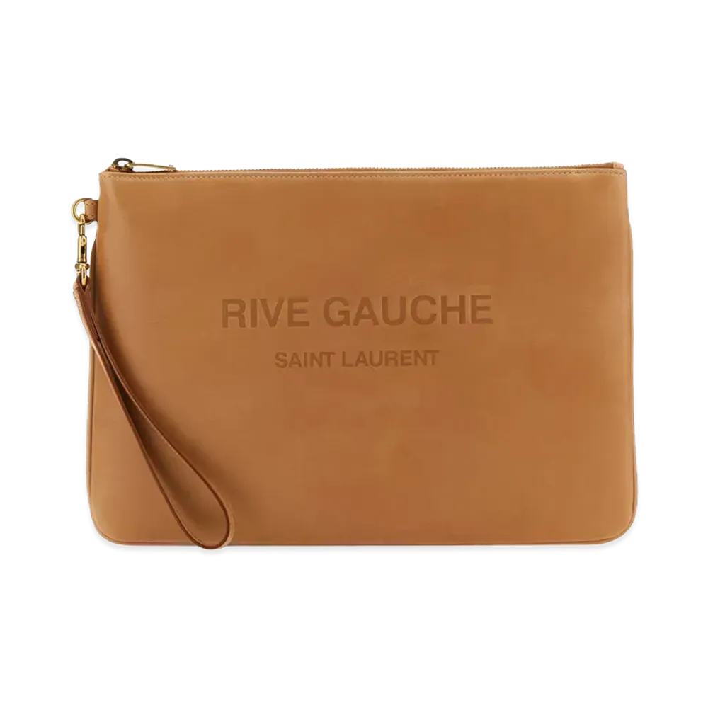 Saint Laurent Leather Clutch "Camel"