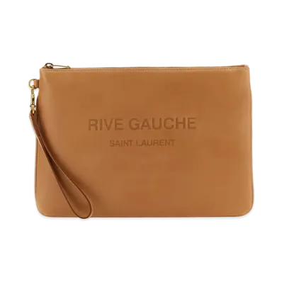 Saint Laurent Leather Clutch "Camel"