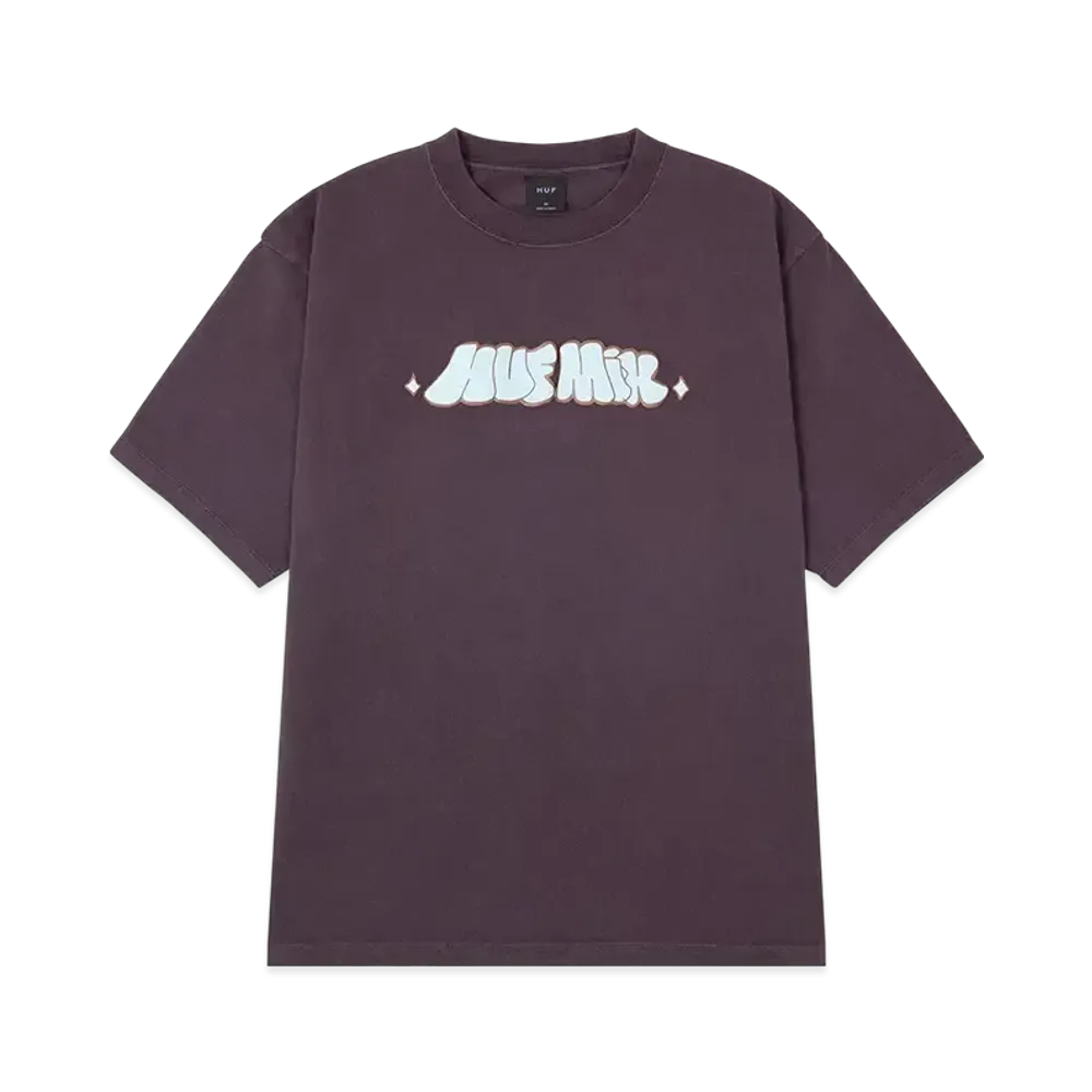 HUF Playlist Washed Tee "Dark Berry"