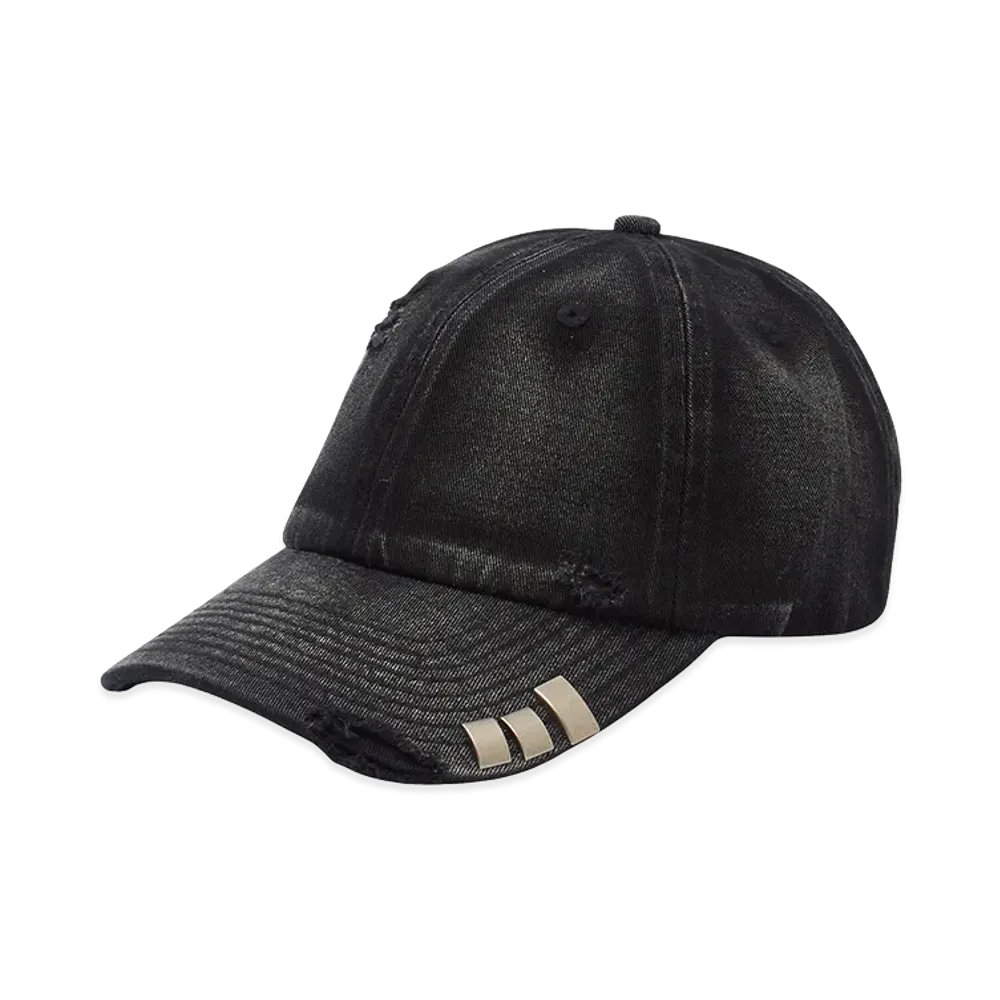 X-Girl Women's Distressed Metal Parts 6Panel Cap "Black"