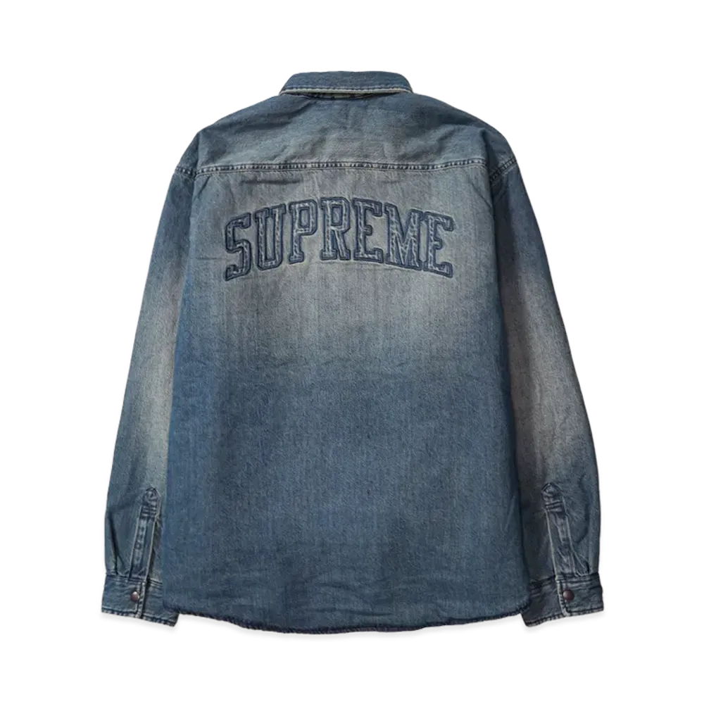 Supreme Shearling Lined Denim Work Shirt "Washed Indigo" (25FW)