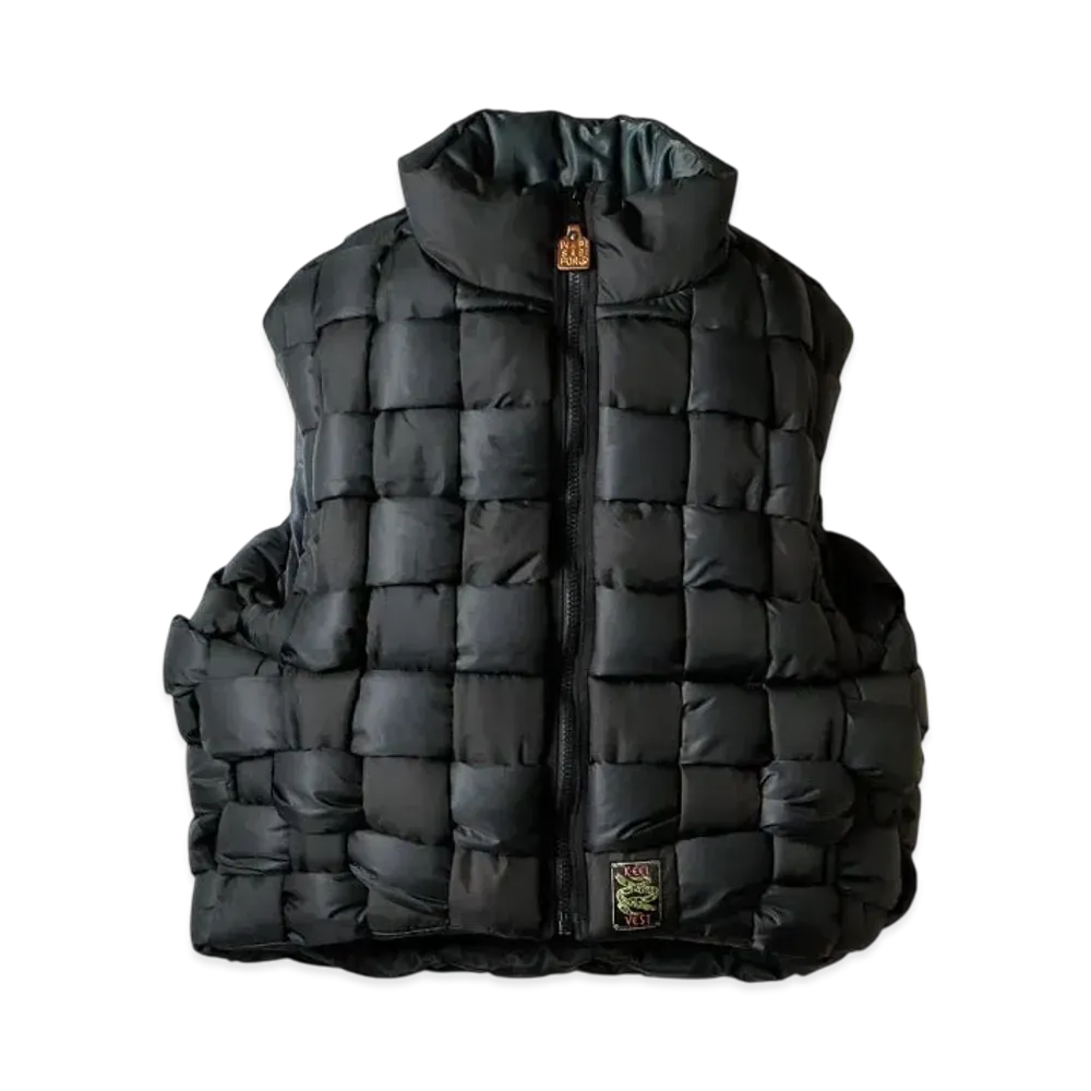 KAPITAL Ripstop Nylon Weaving Vest "Black"