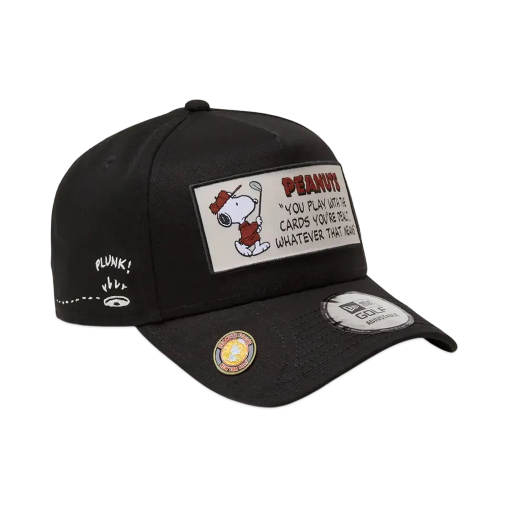 NEW ERA x PEANUTS Golf 9Forty A-Frame On Par Front Patch "Black"