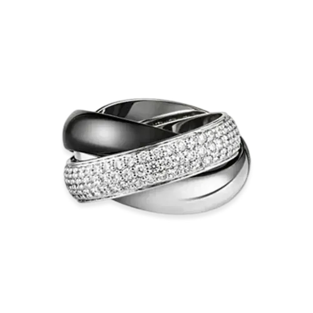 Cartier Trinity Ring, Ceramic, LM