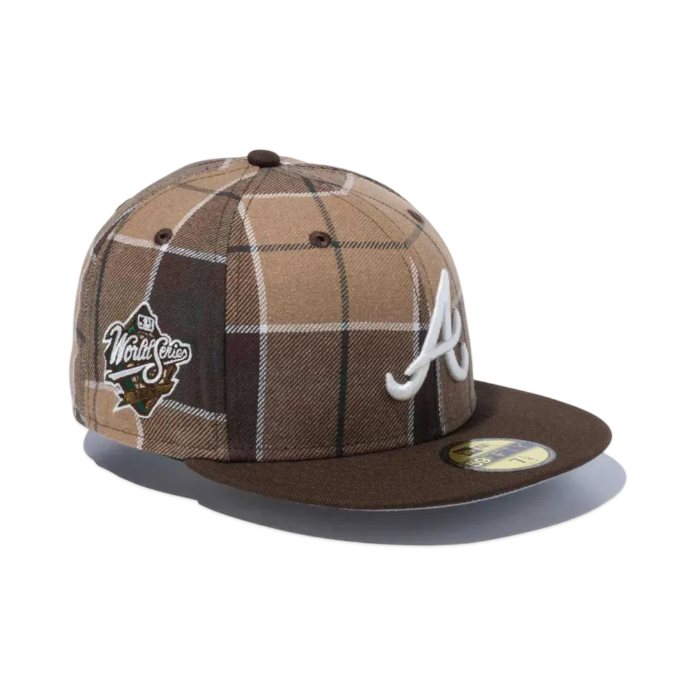 NEW ERA BLACK LABEL FW23 59Fifty Atlanta Braves Multi Check "Khaki"