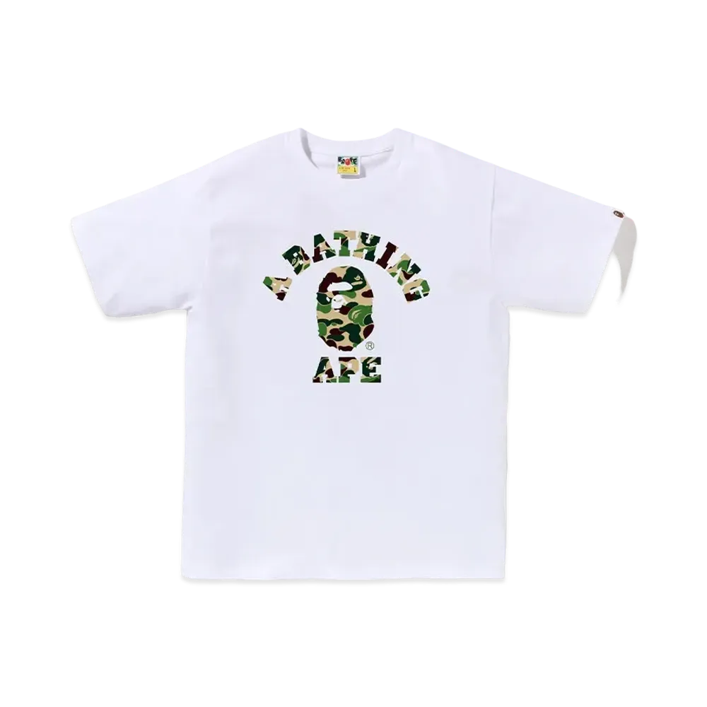A BATHING APE ABC Camo College Tee "White/Green"