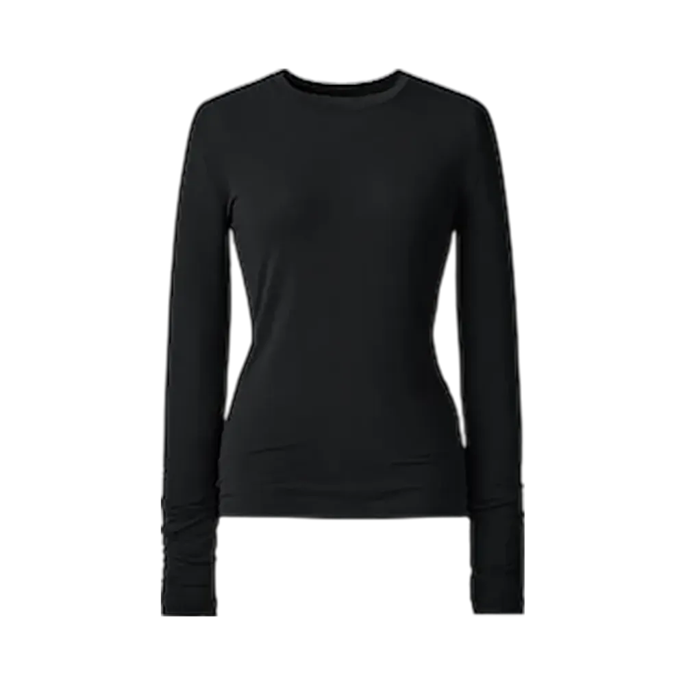 Uniqlo C Women'S Super Warm Heattech Cashmere Blend Crew Neck T "Black"
