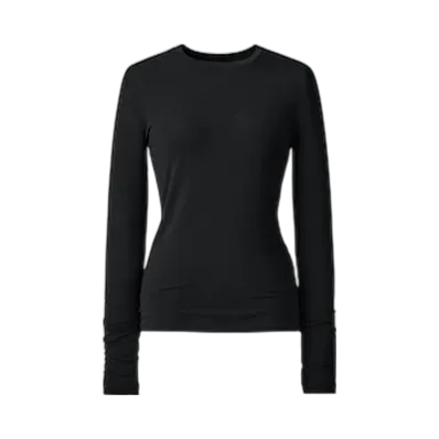 Uniqlo C Women'S Super Warm Heattech Cashmere Blend Crew Neck T "Black"