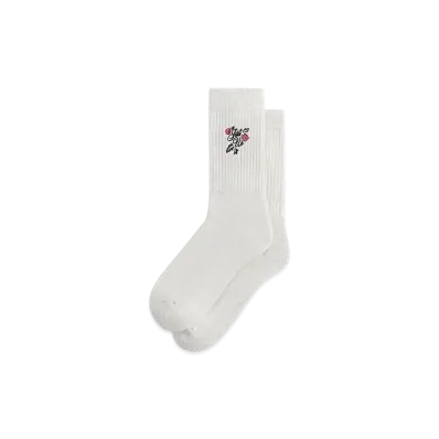 Kith Embroidered Rose Crew Socks "Light Heather Grey"