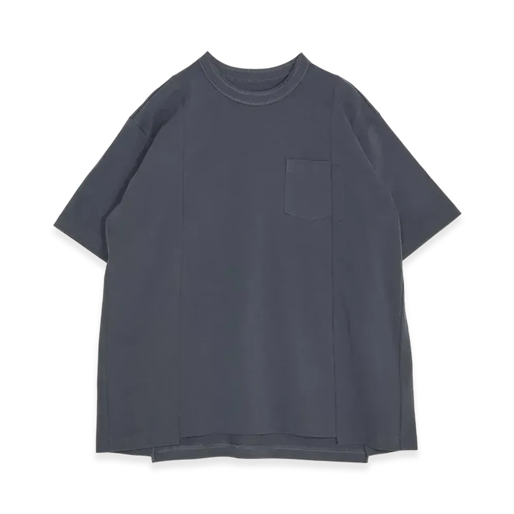 サカイ コットンジャージー Tシャツ "ブルーグレー"