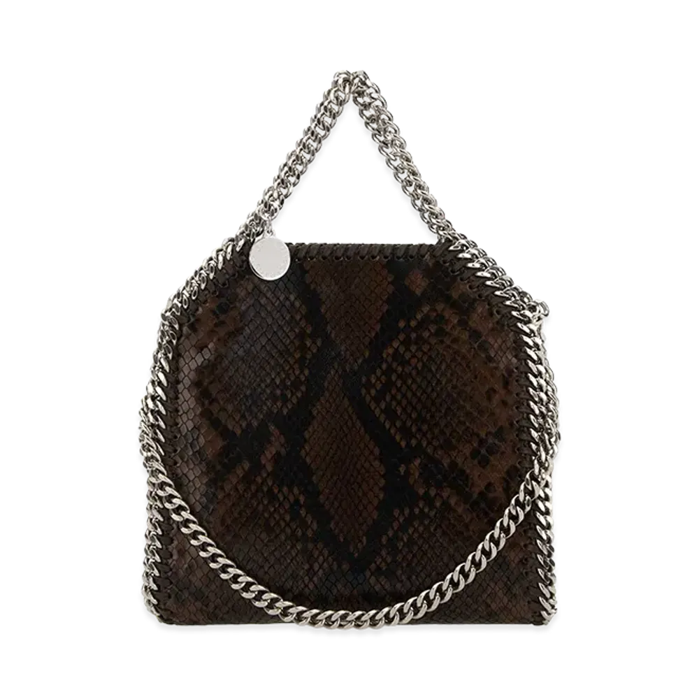 STELLA McCARTNEY Women's Printed Shaggy Deer Micro Falabella Handbag "Brown"