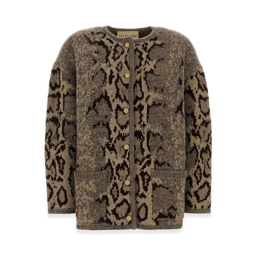 Valentino Women's Embroidered Cashmere Cardigan "Animal Print"