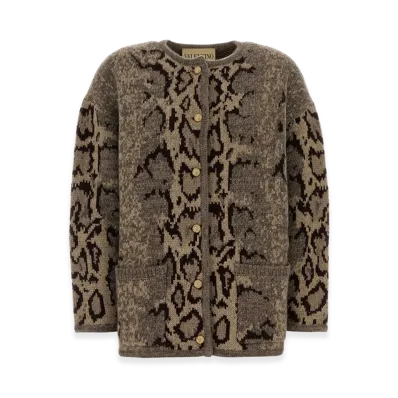 Valentino Women's Embroidered Cashmere Cardigan "Animal Print"