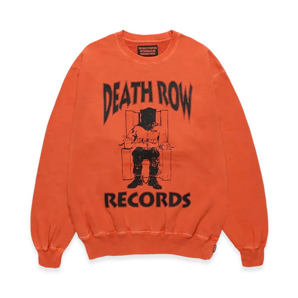 WACKO MARIA Death Row Records / Garment Dyed Sweat Shirt "Orange"