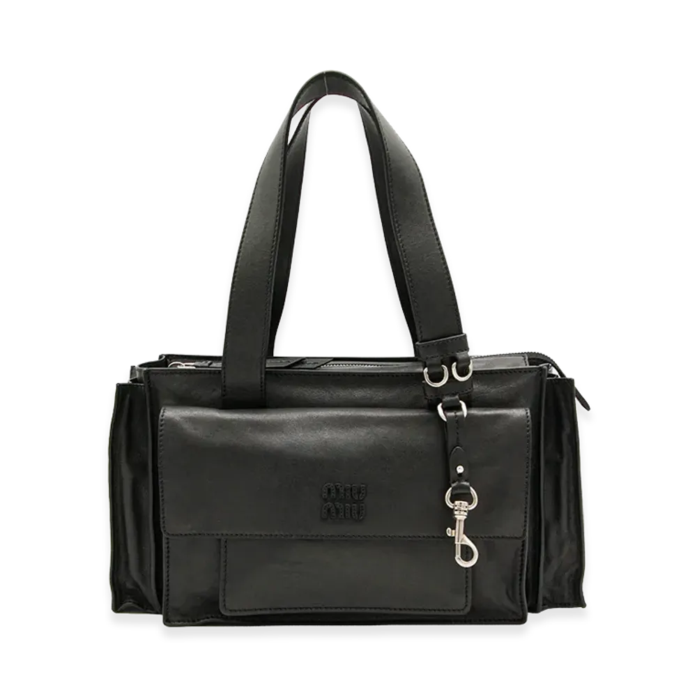 MIU MIU Women's Utilitaire Shopping Bag "Black"