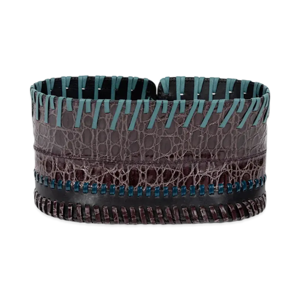 DRIES VAN NOTEN Women's Leather Corset Belt "Taupe"