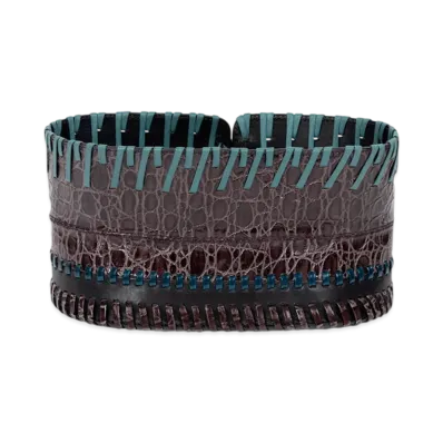 DRIES VAN NOTEN Women's Leather Corset Belt "Taupe"