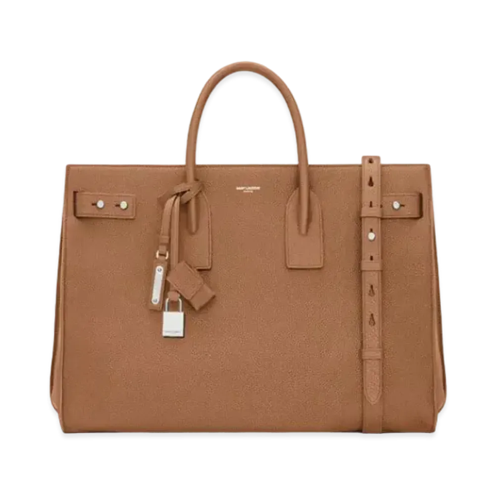 Saint Laurent Sac De Jour Thin Large in Grained Leather "Fox"