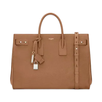 Saint Laurent Sac De Jour Thin Large in Grained Leather "Fox"