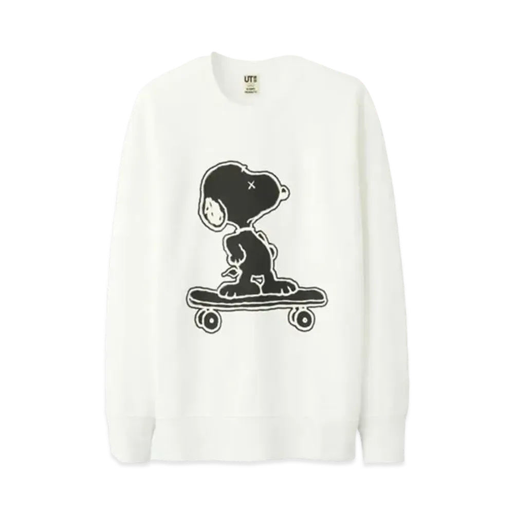 Uniqlo x KAWS x Peanuts Snoopy Skateboarding Sweatshirt "White"