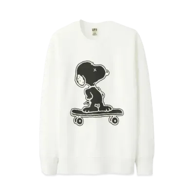 Uniqlo x KAWS x Peanuts Snoopy Skateboarding Sweatshirt "White"