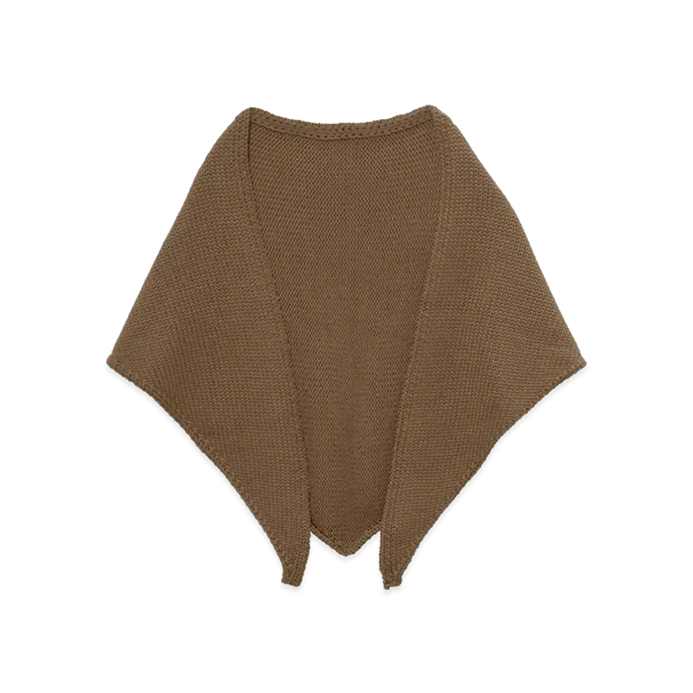 Graphpaper Soft Wool Triangle Stole "Brown"