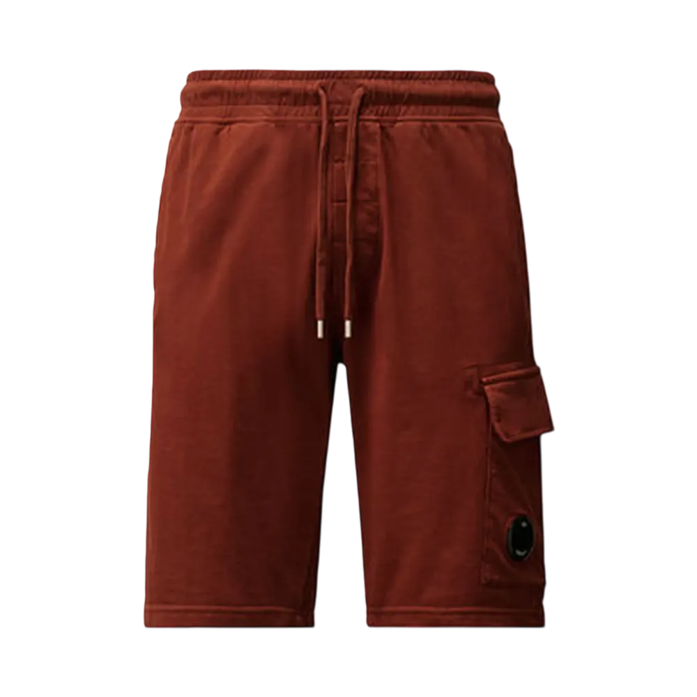 C.P. Company Light Fleece Cargo Lens Shorts "Sable Brown"