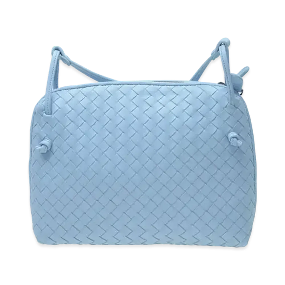 Bottega Veneta Lambskin Crossbody Bag "Light Blue"