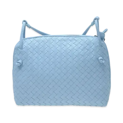 Bottega Veneta Lambskin Crossbody Bag "Light Blue"