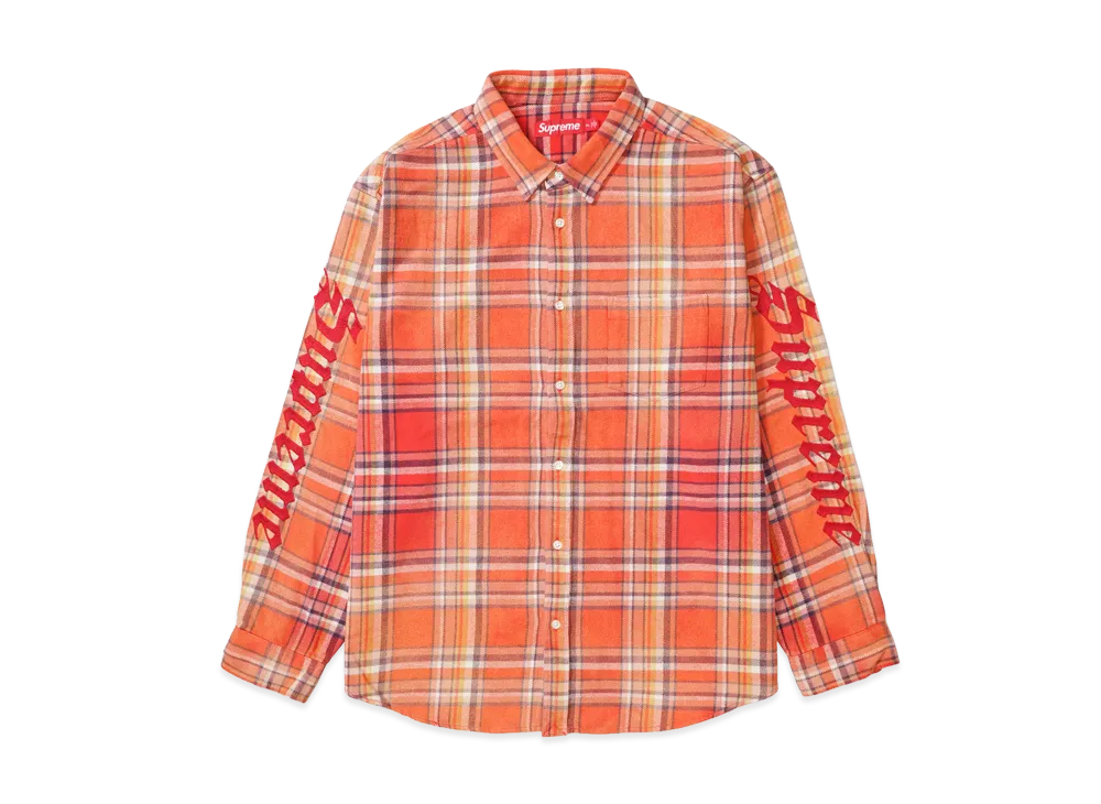 シュプリーム オールド イングリッシュ プレイド フランネル シャツ "オレンジ"