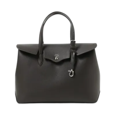 BEAMS Faro / Custom Fratelli Leather Flap Tote Bag "DarkBrown"