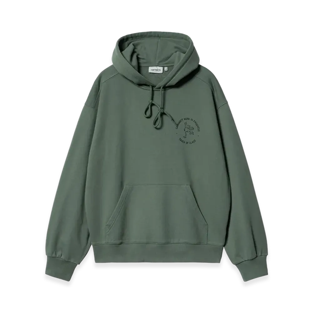 Carhartt WIP Hooded Stamp Sweat "Duck Green/Black(Stone Washed)"