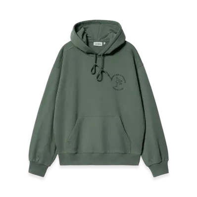 Carhartt WIP Hooded Stamp Sweat "Duck Green/Black(Stone Washed)"