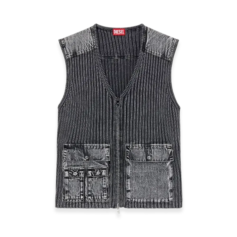 Diesel K-Margie Utility Vest With Contrast PaneLS "Dark Gray"