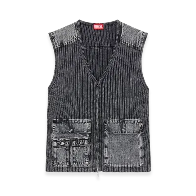 Diesel K-Margie Utility Vest With Contrast PaneLS "Dark Gray"