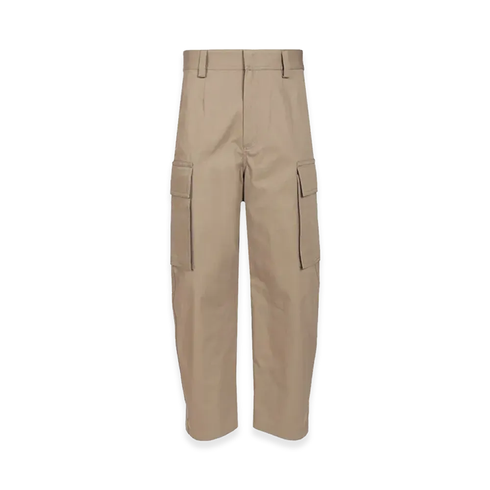 Bottega Veneta Washed Irregular Cotton Twill Cargo Trousers "Beige"