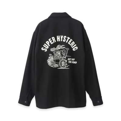 HYSTERIC GLAMOUR SBM Hotrod Embroidery Coach Jacket "Black"