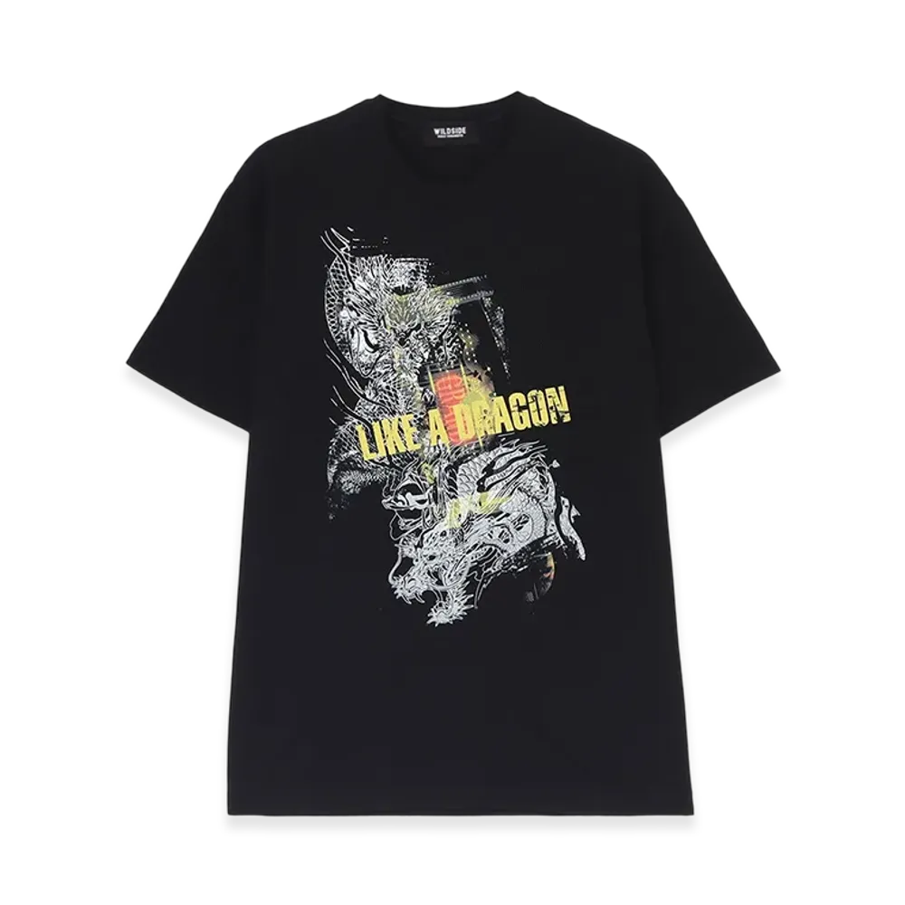 WILDSIDE YOHJI YAMAMOTO x Ryu Ga Gotoku Studio Short Sleeve T-shirt(Oryuu/Yellow Dragon) "Black"