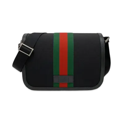 GUCCI Messenger Bag Bag Web Stripe Nylon "Black"