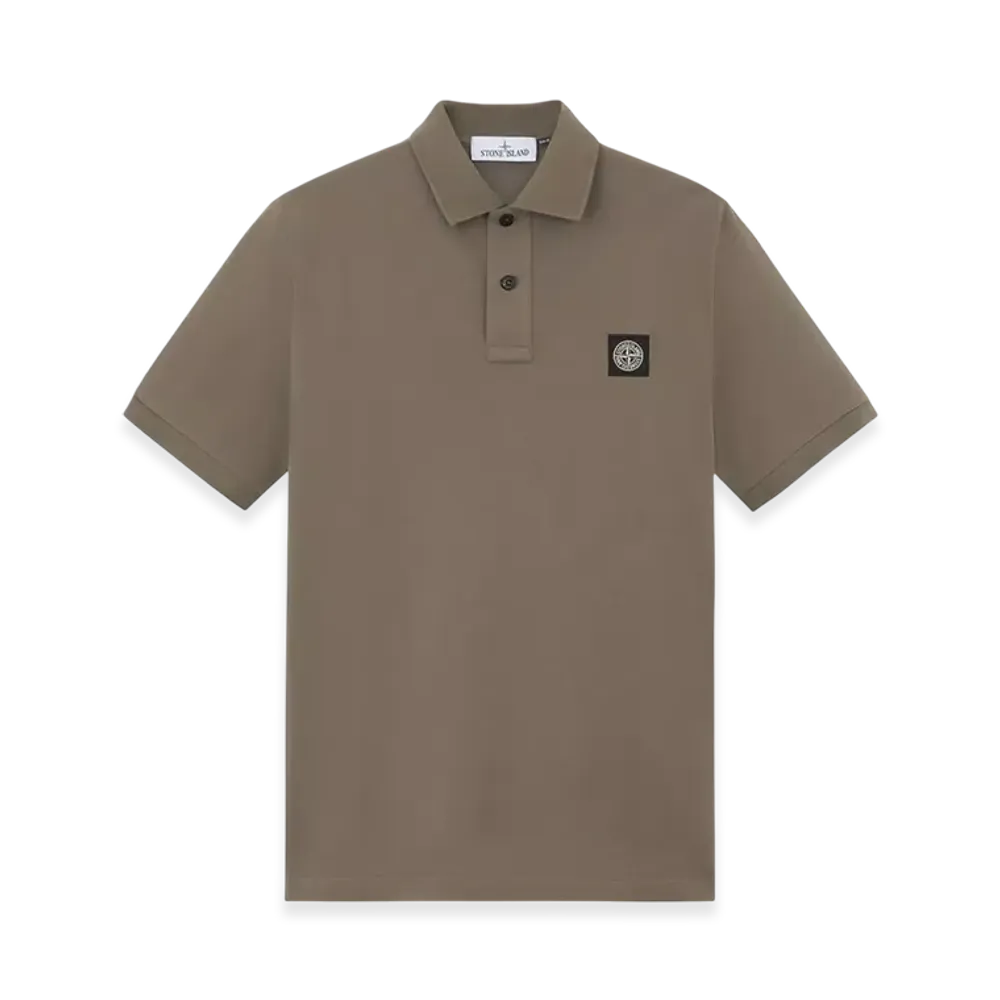 Stone Island 2SC17 Stretch Organic Cotton Pique Slim Fit Short-Sleeve Polo Shirt - 24FW "Walnut Brown"