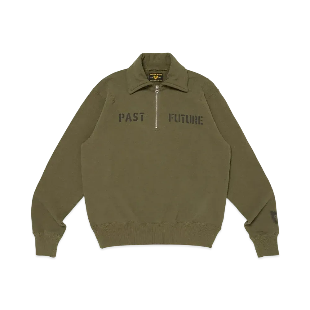 HUMAN MADE Half-Zip Sweatshirt "Olive Drab"