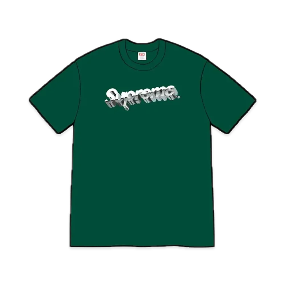 シュプリーム クローム ロゴ Tシャツ "グリーン"