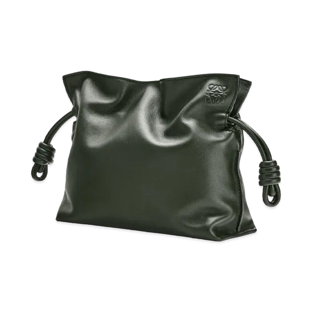 LOEWE Mini Flamenco Clutch In Nappa Calfskin "Vintage Khaki"