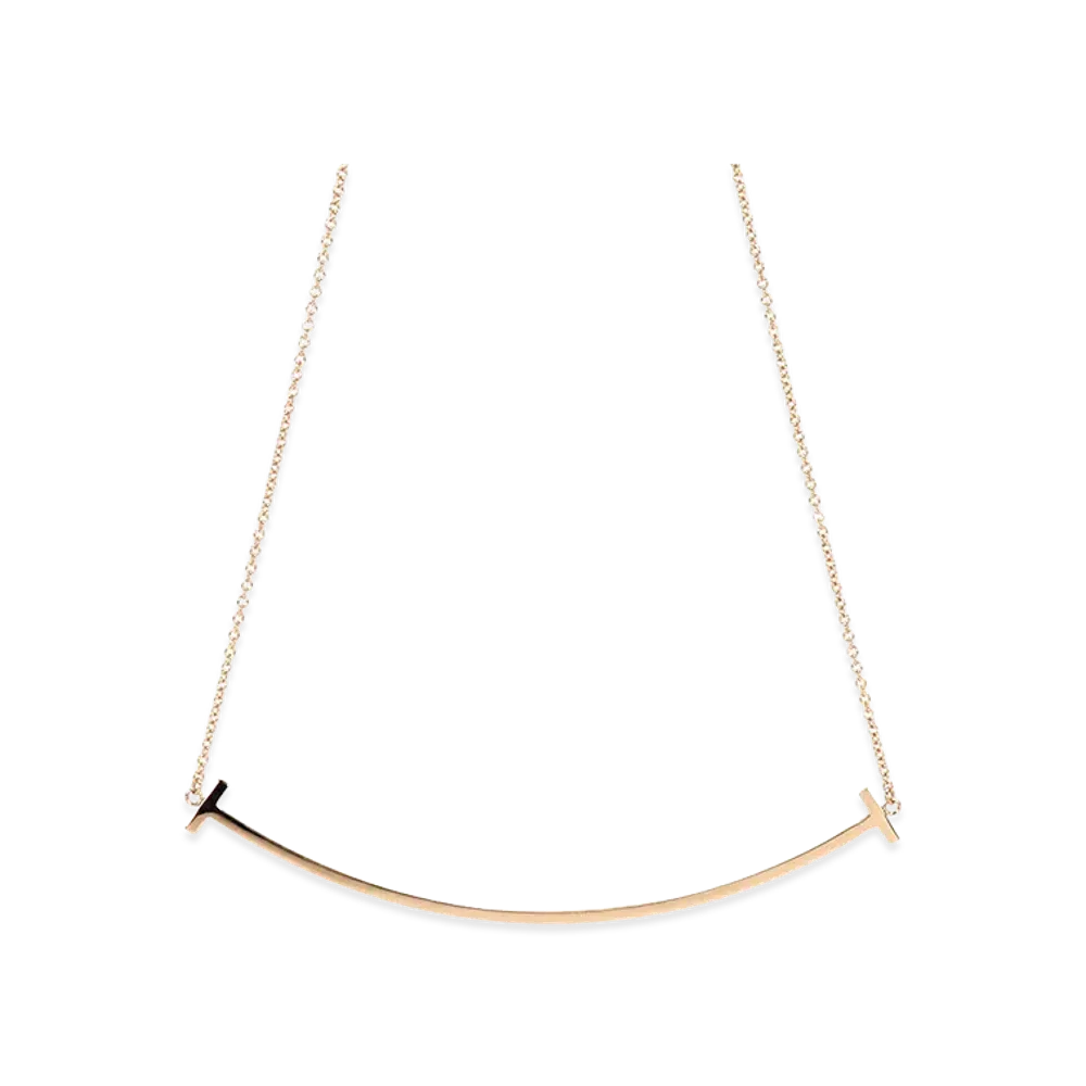 Tiffany & Co. Women's T Smile Pendant Large Necklace "Rose Gold"