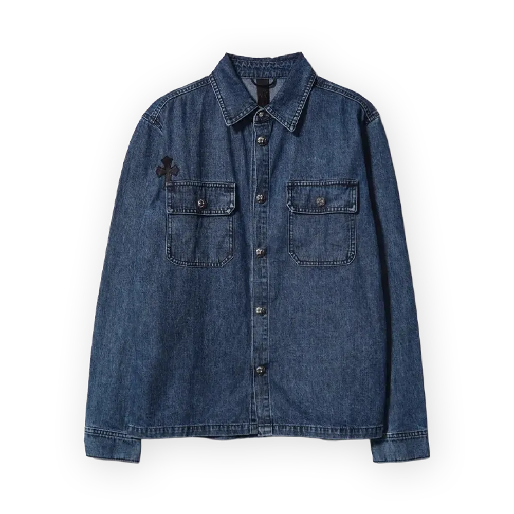 Chrome Hearts Cross Patch Denim Shirt "NAVY"