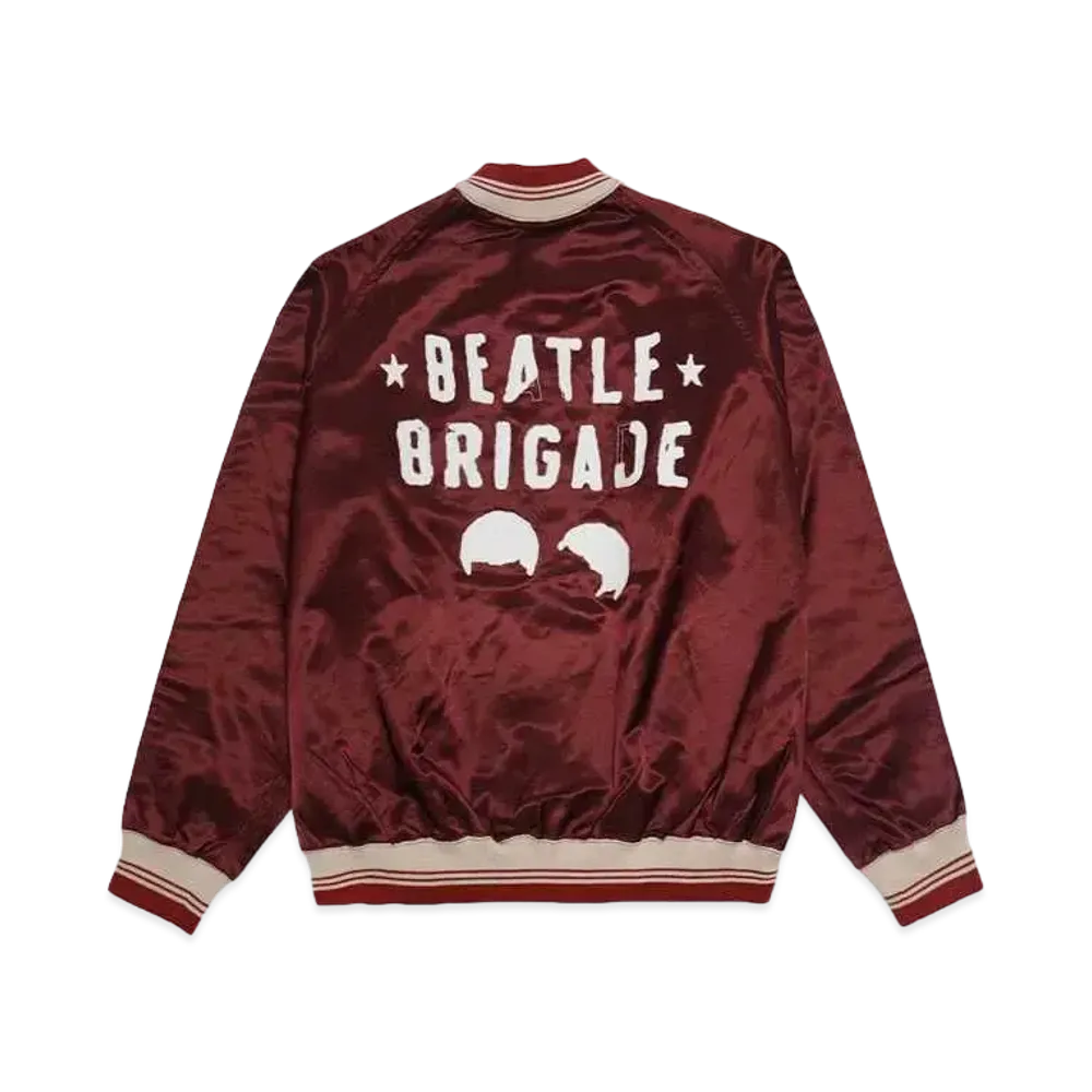 BOW WOW BEATLE MANIA SATIN SPORTS JACKET 【UNISEX】 "BROWN×BEIGE"