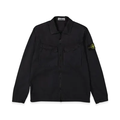 Stone Island 101WN Brushed Cotton Canvas T.CO+OLD Overshirt - 22FW "Navy Blue"