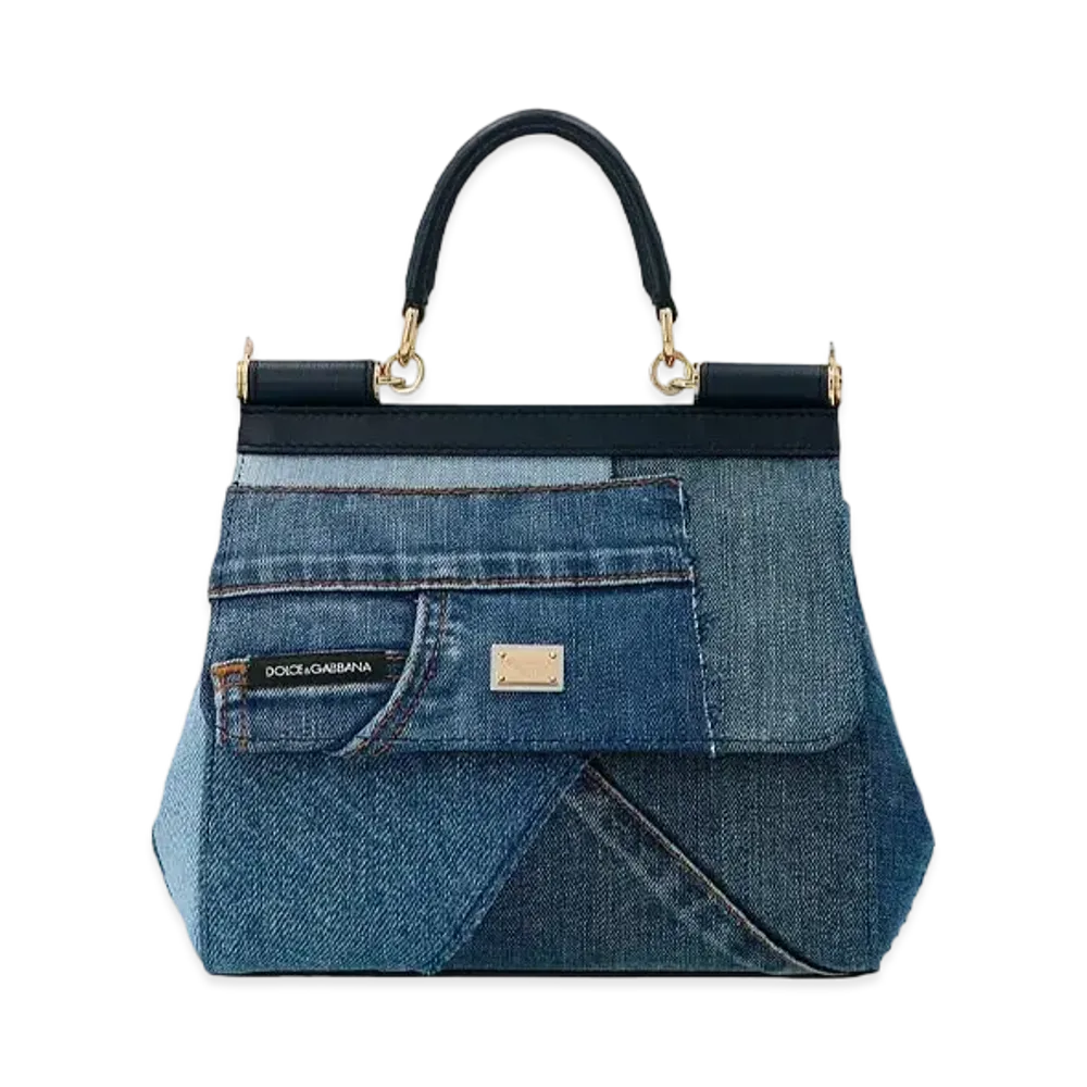 Dolce&Gabbana Sicily Bag Small Denim Patchwork "Blue"