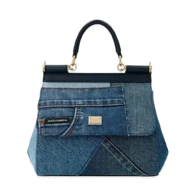 Dolce&Gabbana Sicily Bag Small Denim Patchwork "Blue"